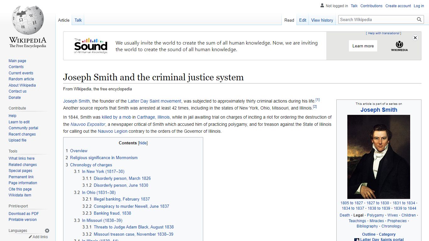 Joseph Smith and the criminal justice system - Wikipedia